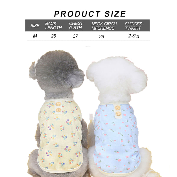 2 Styk Polyester Sommer Hundetrøjer, Katte Hunde T-Shirt, Ærmeløs Vest Hundetøj til Mellemstore Små Hunde