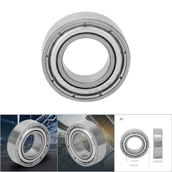 10 stk Dype Spor Kulelager Metall Skjermet Lager (687-ZZ 7x14x5mm)