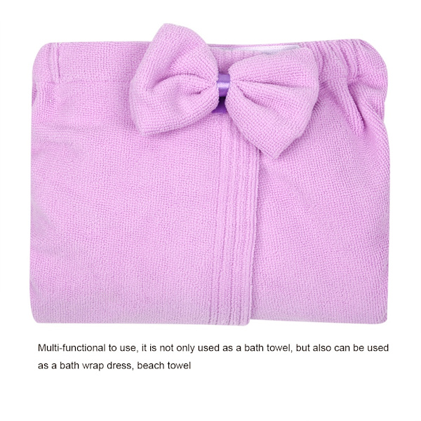 Superfint Fiber Bærbar Badehåndkle Dusj Bad SPA Wrap Kroppsbadekåpe Lilla