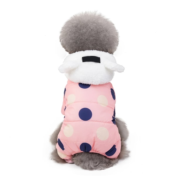 Hundjakke for vinter, hundekåper snødrakt, vindtett valpepufferjakke, vintervest for hunder (rosa)