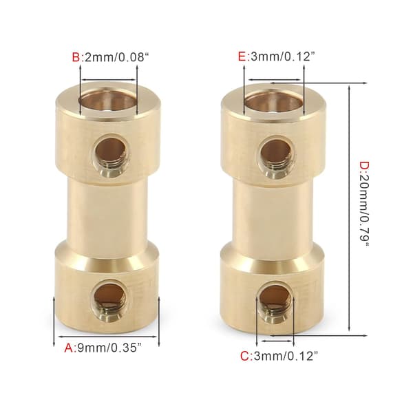4 stk fleksibel akselkobling 2-3 mm motoroverførsel messingkoblinger til RC-fly 4 stk 2-3 mm