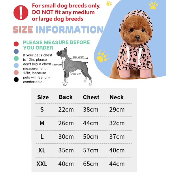 Hund Leopard Hættetrøje med Hat, Hunde Tøj Let Hvalpe Hættetrøje, Hunde Hættetrøje Outfits Kat Tøj