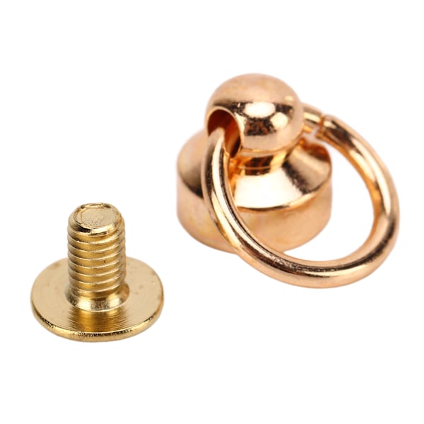 200 Set Monk Nitar med Dragslingor 8mm Hög Glans Exklusiv Hantverk Läder Nitar för DIY Kläder Väskor Skor Guld