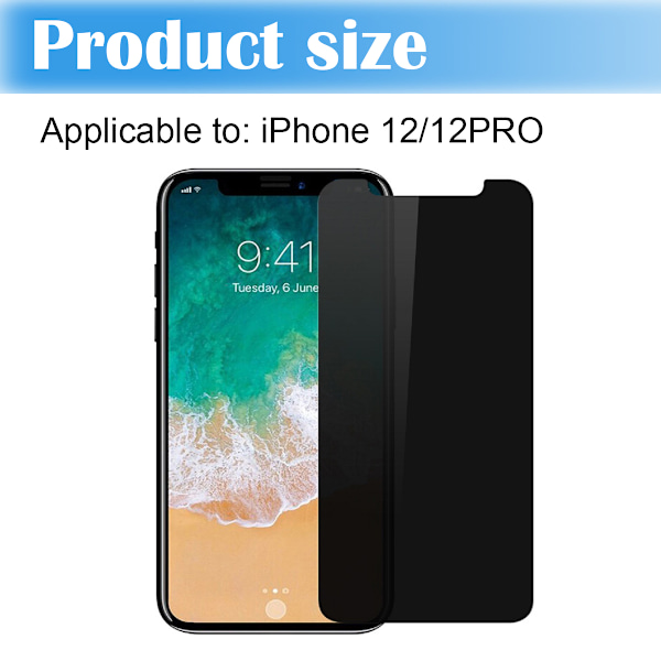 Passer for iPhone skjermbeskytter 0.3mm iPhone 12 svart