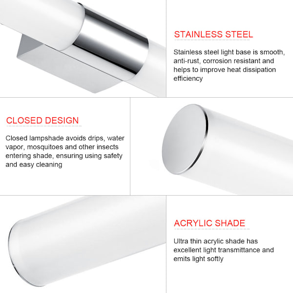 14W Moderne Stil Hjem Badeværelse Foran Spejl LED Lys Vægmounted Lampe Armatur (Koldt Lys)