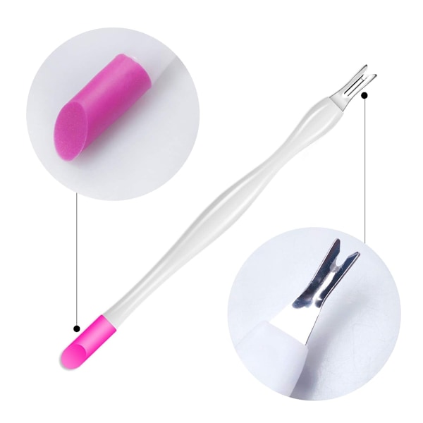 30 stk. Negle Cuticle Trimmer Remover Plast Håndtak Cuticle Pusher Gummi Negle Renere Dobbelthode Død Hud Cuticle Gaffel Neglekunst Verktøy