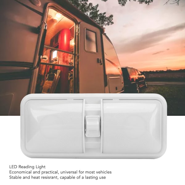 LED Innvendig Leselys 12 Volt LED Lys Dobbel Bryter Tak Dobbel Kuppel Oval Linse for Bobil