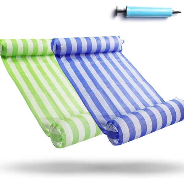 2-Pak Premium Swimming Pool Float Hammock, Multifunktionel Oppustelig Hammock (Saddel, Lounge Stol, Hammock, Drifter), Vand Hammock Lounge