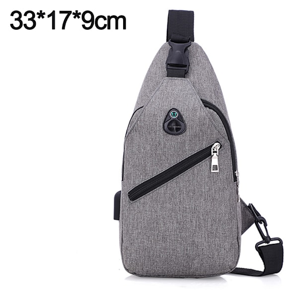 Sling Bag Crossbody Ryggsäck med USB-laddningsport, Axelväska Bröstväska för Vandring Promenader