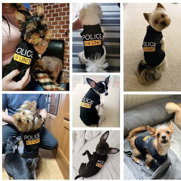 Hund T-shirt Husdjurspolis Hund Katt Kläder Sommarkostymer Valp Skjorta, Andningsbara Kläder Väst Kläder för Extra Små Medelstora Hundpojke och Flicka
