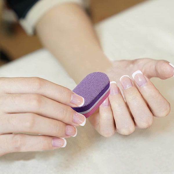 Mini Nagelfilsblock, 100/180 Grit Svamp Nagelfils för Akrylnaglar, Poleringsblock Dubbelsidigt för Manikyrverktyg