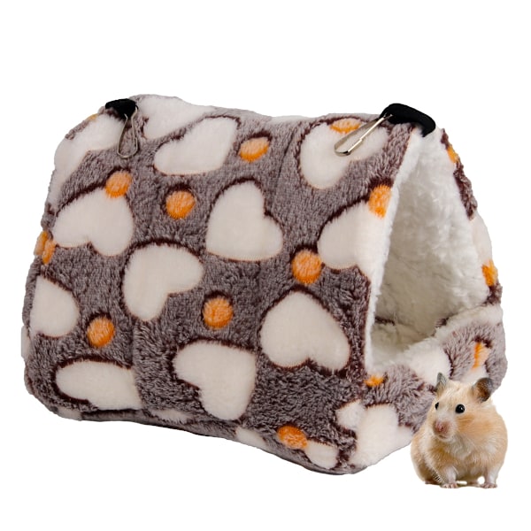 Vintervarm hamsterbädd, mjuk liten husdjursbäddshus med krokdesign för hamsterpapegoja igelkott marsvin