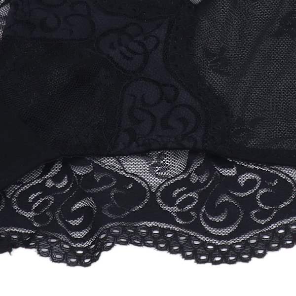 Naisten Pitsi-Alusvaatesetti Lady Muodikkaat Pehmeät Hengittävät Rintaliivit ja Alushousut Koti- ja Makuuhuoneen Alusvaatejuhliin Musta 80D