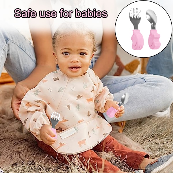 Babyträningsporslin med Bärbar Ask - Självmatande Barnporslin Set