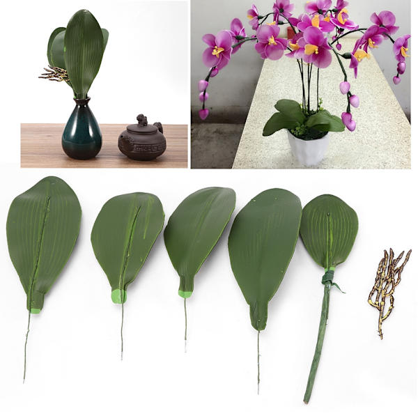Grønne Simulerte Kunstige Planter Falske Blad Hjemmedekorasjon DIY Potteplantearrangementer