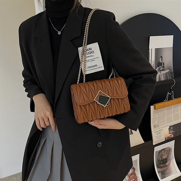 Enkel axelväska fritids messenger väska ny konstläder mode retro handväska