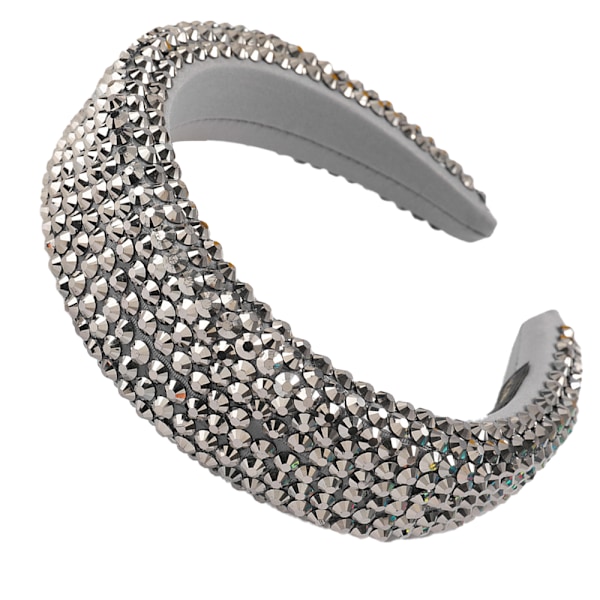 Glittrande kristallpärlbeklädd bred diadem med strass för kvinnor