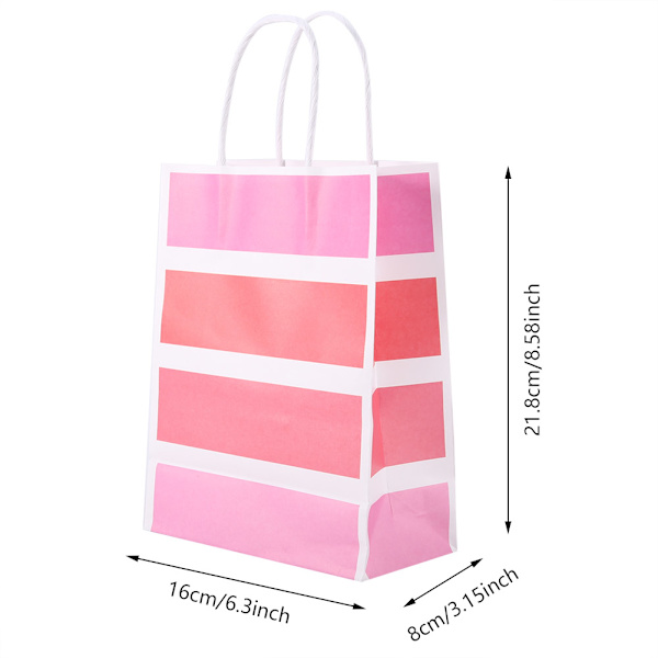 25 stk Gavepose Kraftpapir til Bryllup Godteri Favorittpose Med Håndtak Rosa