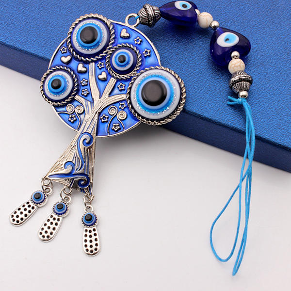 Onda Öga Hänge Färgad Glasyr Legering Utsökt Elegant Stil Bringa Lycka Välsignelse Onda Öga Bilhängande Ornament