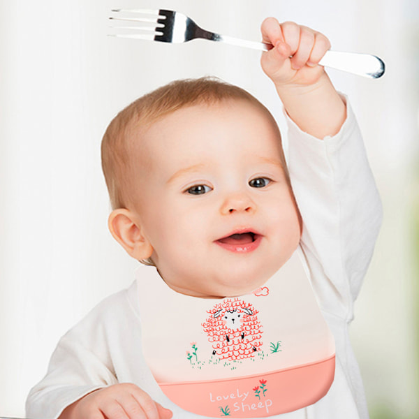 Silikonbabysmekker, Vanntett Myk Slitesterk Justerbar Silikon Smekker for Babyer & Småbarn