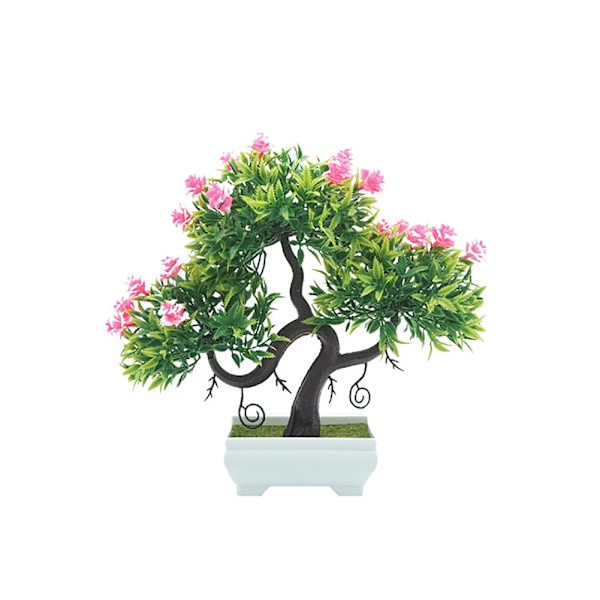 Kunstig Halvsirkel Rose Liten Pottet Simulering Planting Pot Ornament Dekorasjon (Rosa)