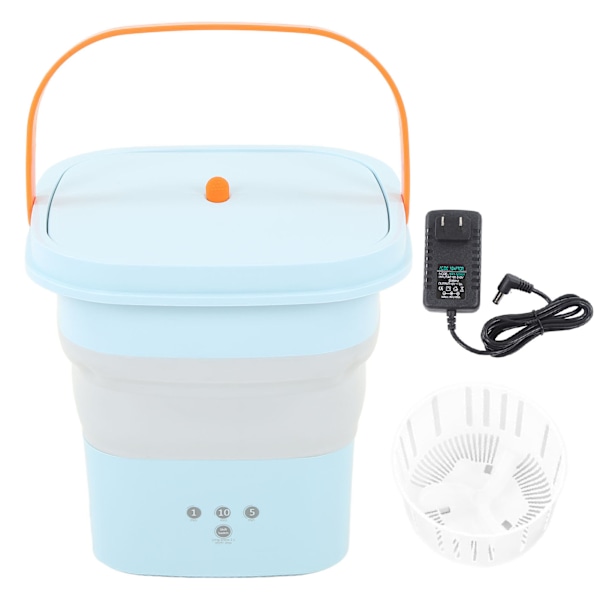 Mini Tvättmaskin Vikbar Liten Tvättmaskin Tvätta och Torka med Avloppskorg för Barnkläder Underkläder Lägenhet Sovsal Camping 100‑240V Blå