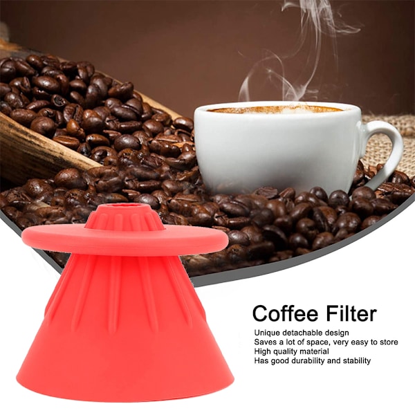 Häll över kaffedroppare i rostfritt stål Återanvändbara kaffefilter Enkellagers kaffedroppmaskin Ingen blockering Metallkon med halkfritt koppställ och
