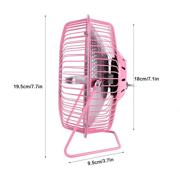 Bærbar Mini Elektrisk Skrivebordsvarmer Rom Kontor Varmevifte for Vinter 220V Rosa