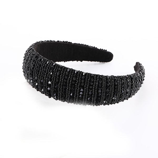 Krystall Rhinestone Hodebånd Krystallutsmykket Hodebånd Fløyelsbelagt Bredt Hårbånd Fest Bryllup Hodeplagg Hårtilbehør