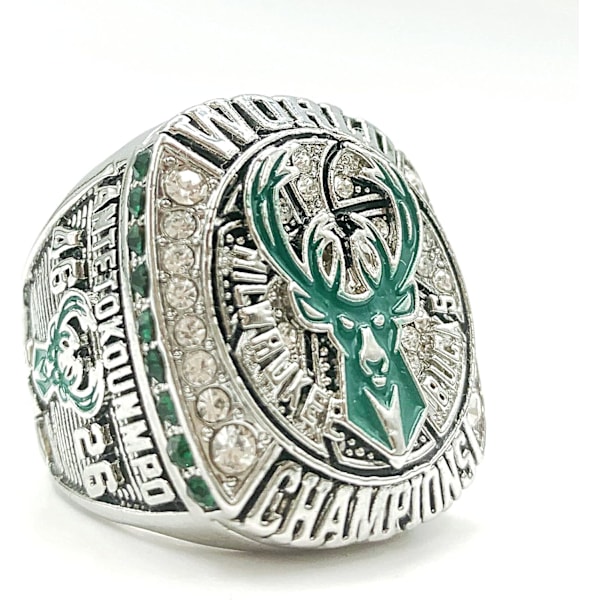 Milwaukee Championship Ring Replica 2021 - Basketbollmästare Ring med Championship Ring Box för 'Bucks Antetokounmpo Collection Fans Gift