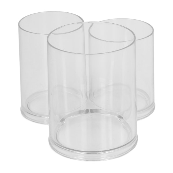 Genomskinlig rund plast sminkbehållare transparent cylinder