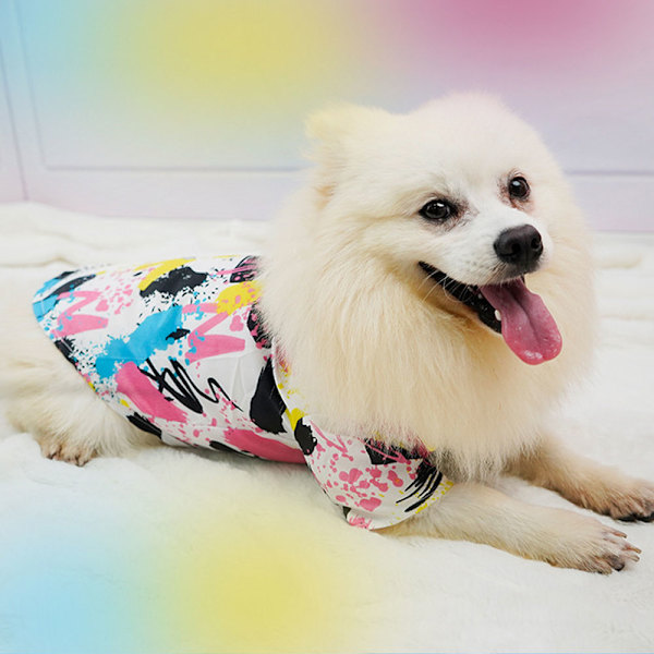 2 stk Sommer trykte stil hundevest kæledyrs tøj tynd stil lille mælkehund tøj lille hund Teddy hvalpe Bichon Sommer
