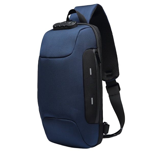 Sling-laukku unisex olkalaukku vaellusmatkailu rinnassa kannettava laukku USB-portti monitoiminen vapaa-ajan rinnassa kannettava laukku
