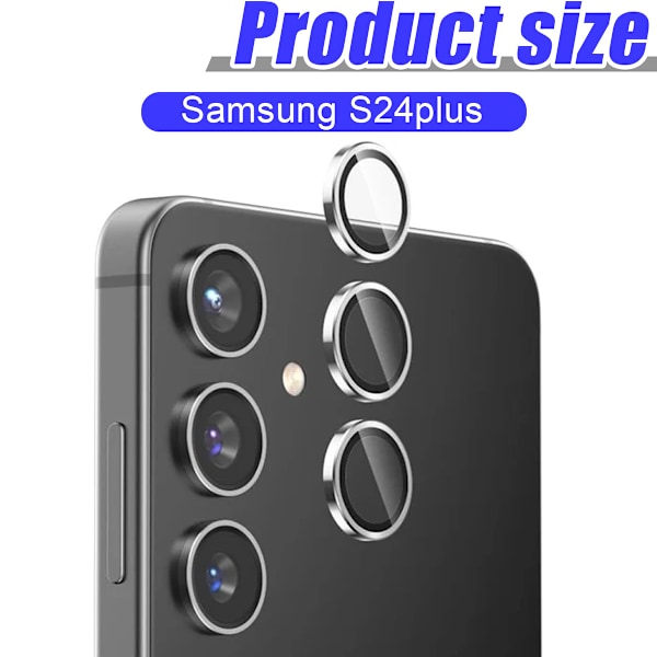 Sølv Samsung S24+ Plus Kamera Linsebeskyttelse Transparent one size
