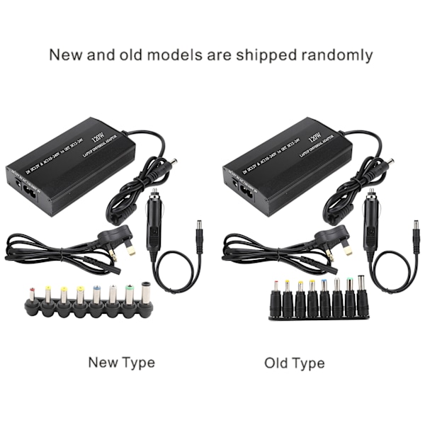 120W Bilströmsladdare för Hushåll Universal med 8 st DC-adaptrar 110-240V