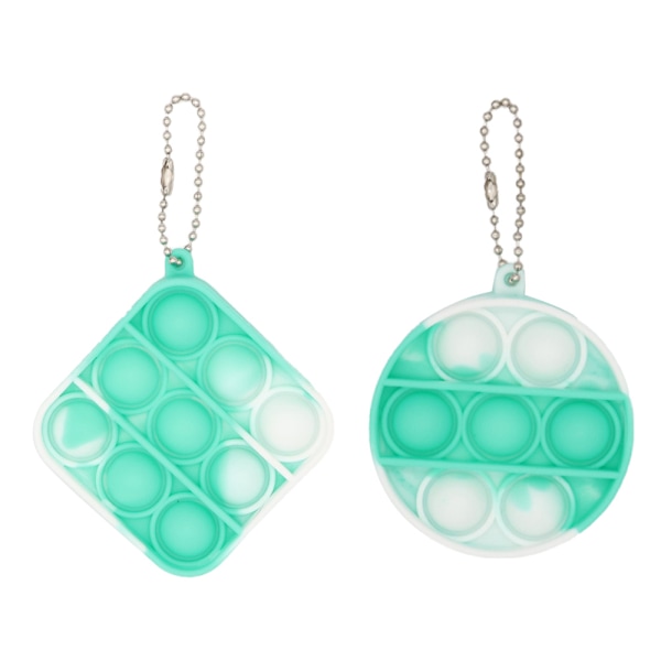 Mini Pop Leksak, Nyckelring Pop-Bubbla Sensorisk Leksak, för Barn Vuxna (2-pack)