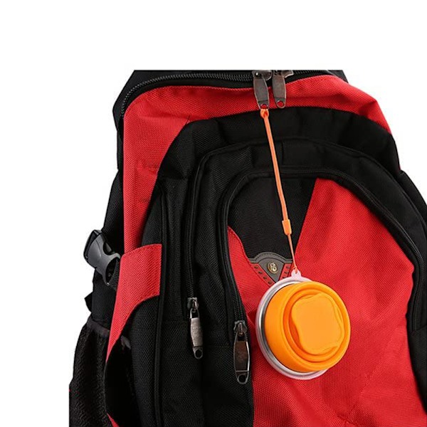 Hopfällbar Silikonresekopp - Hopfällbar Campingkopp i Silikon med Lock - Utbyggbar Dricksmuggset - Bärbar, Graderad