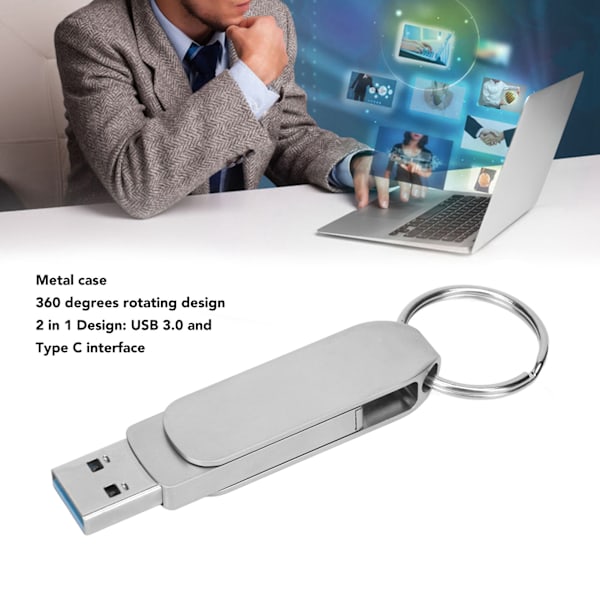 Minnestick USB 3.0 Typ C Vattentät Hög Hastighet Plug and Play Flash Drive för Telefon Datorlagring 32GB