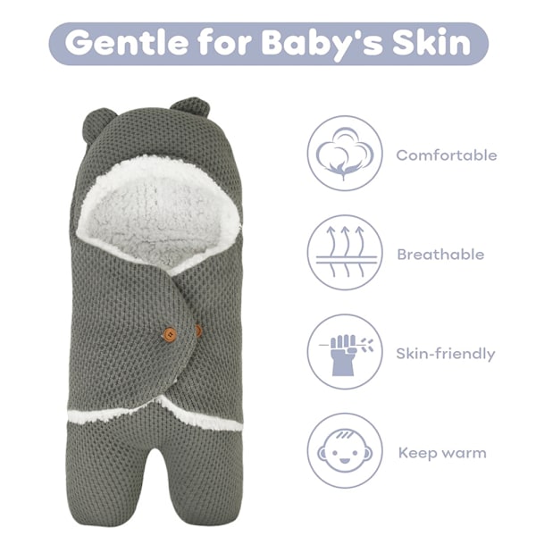 Baby Swaddle Teppe Jenter Gutter, Søt Nyfødt Swaddle Wrap