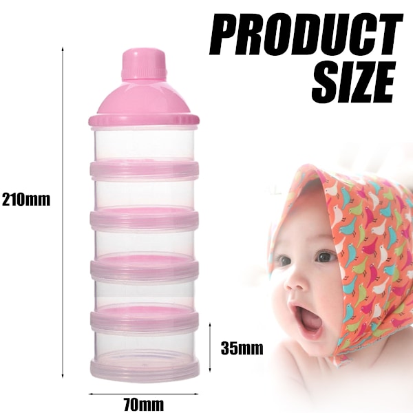 Stable mælkepulverdispenser, bærbar mælkepulverbeholder, flerlagsbeholder til baby mælkepulver