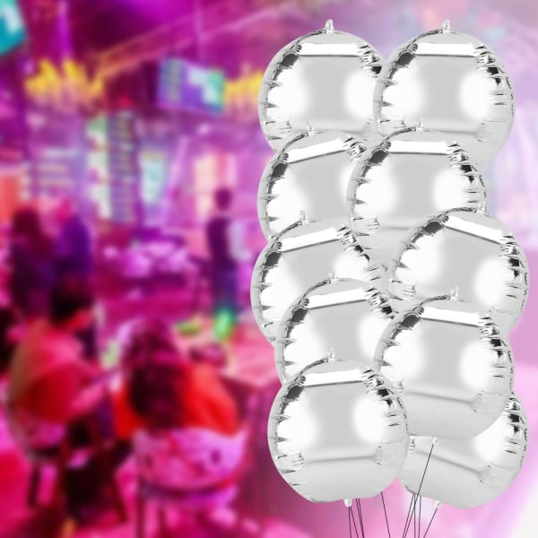 4D runda sfärformade aluminiumfolieballonger för födelsedag