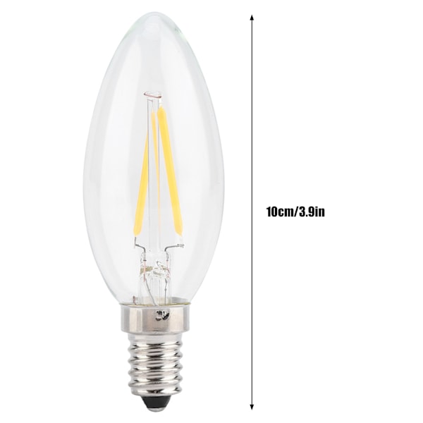 E14 Retro Style Home Candle Warm White Dimmable Filament Bulb LED Light Lamp 220V  (2W)