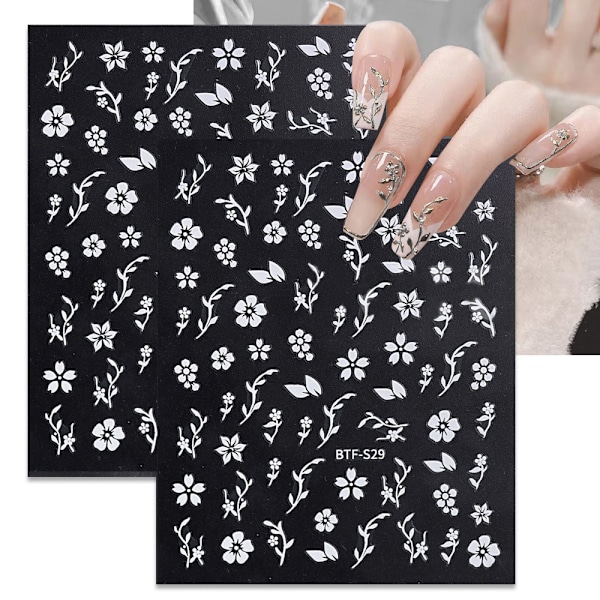 10 stk Populære enkle kirsebærblomst Flat back lim negl klistremerker Deco art Design negl kunst forsyninger