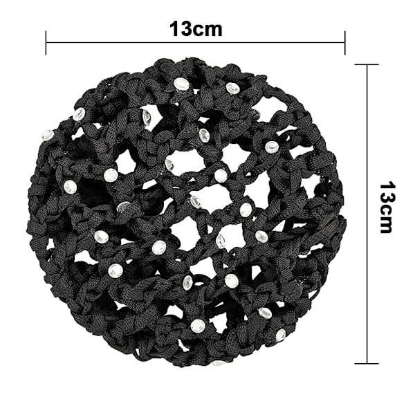 Hårknold Dæk Hårnet til Piger Kvinder Håndlavet Strikket Mesh Perler Dekoration Elastisk Hårnet til Ballet Dans Skøjteløb Knold Mesh Dæk