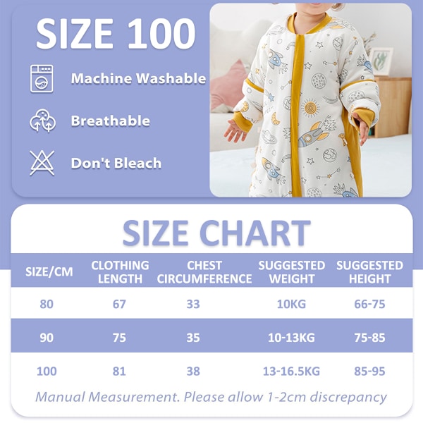 Baby Wearable Blanket til Småbørn og Tidlige Gående - Sovepose med Ben