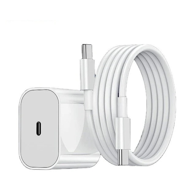Snabbladdare, USB-C-kabel, Strömadapter, PD 20W, 2 meter 2 meter