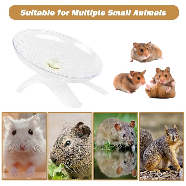 Hamster Flygande Tallrik Tyst Löpningsövningshjul för Gerbilråtta Mus Igelkott Smådjur