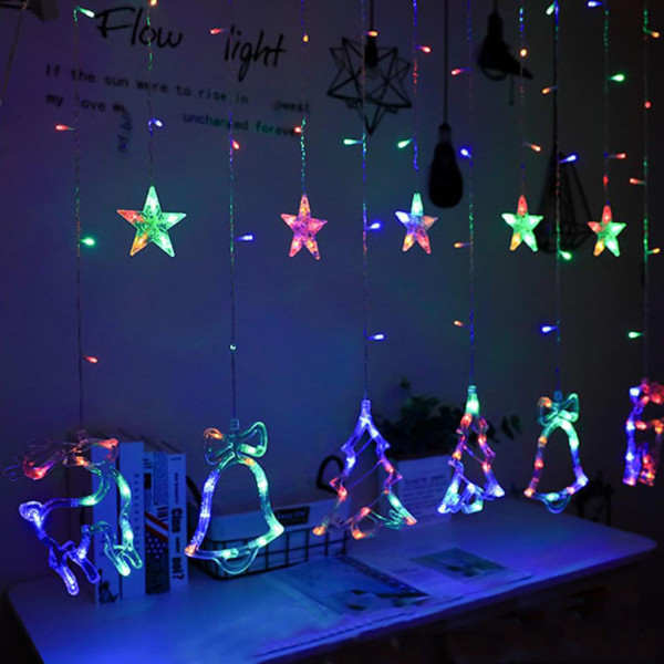 LED fairy lights 12 stjärnor, ljusridå, julbelysning,