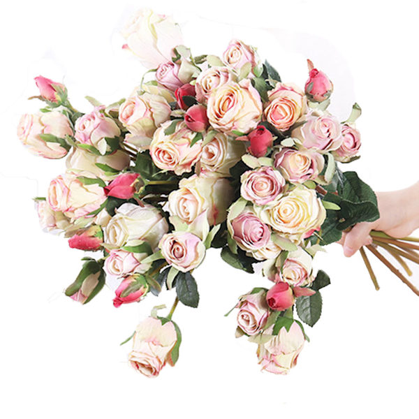 Kunstig Simuleret Blomst Bouquet Hjem Kommerciel Fest Dekoration (Lyse Pink)