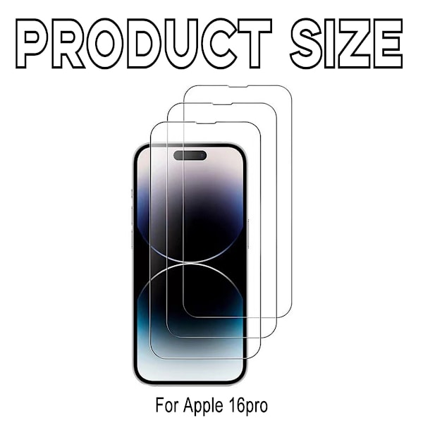 Skærmbeskytter til iPhone 16 Pro 3-pak – slidstærkt glas